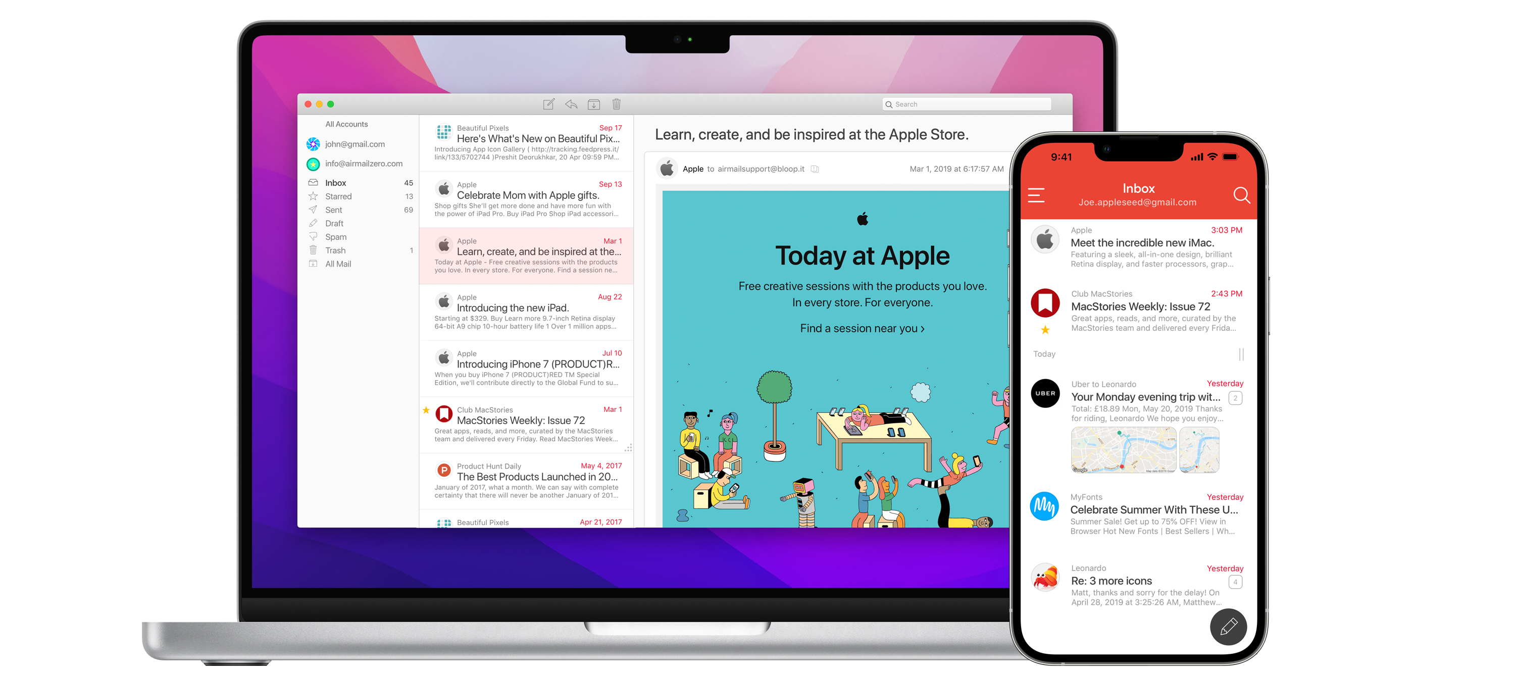 Mail app for Gmail for Mac and iOS